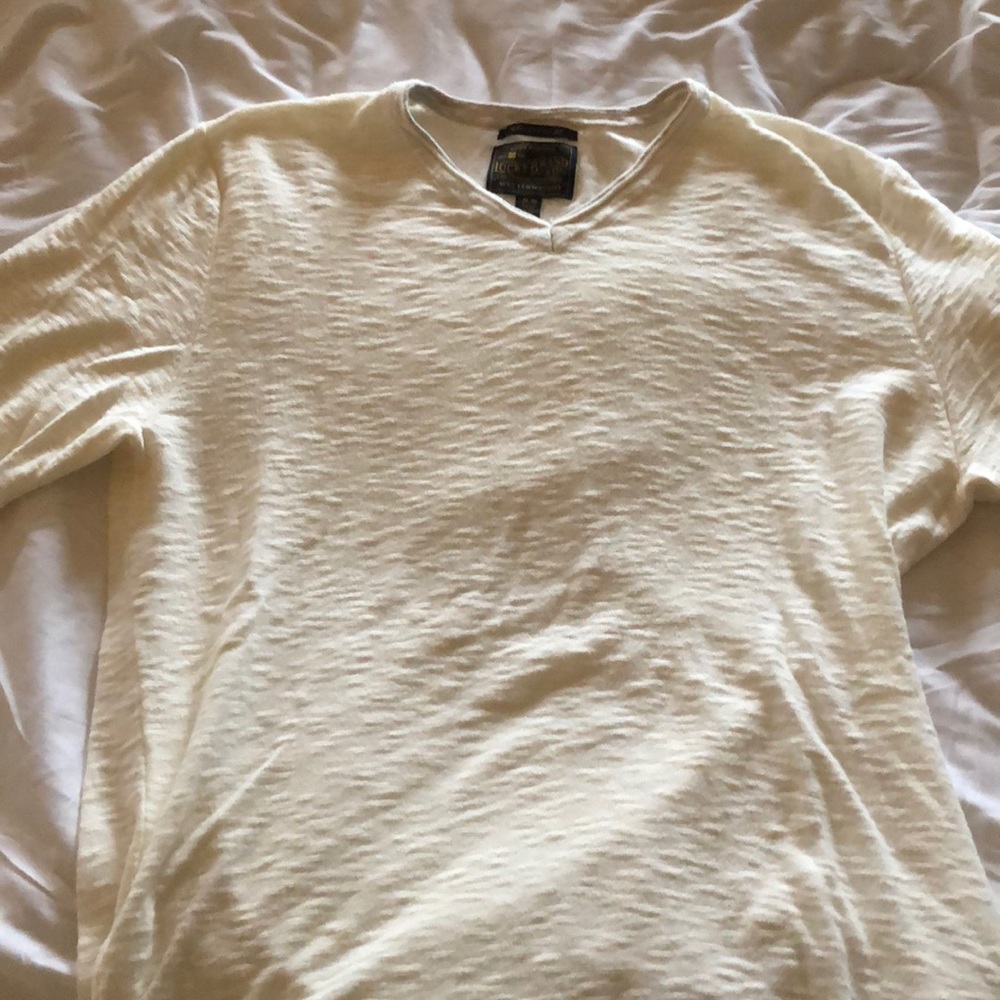Men’s Lucky Brand jeans white long sleeve